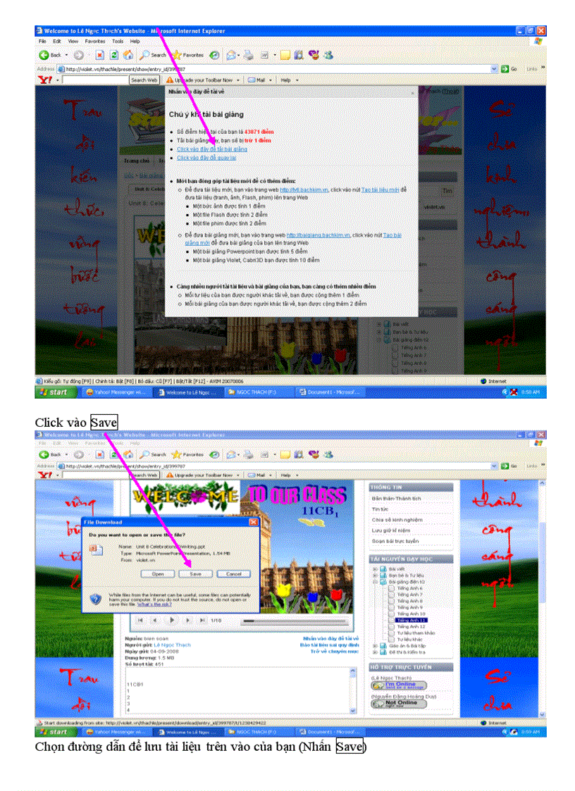 image for page Hướng dẫn tải gửi tài liệu và ý kiến vào violet