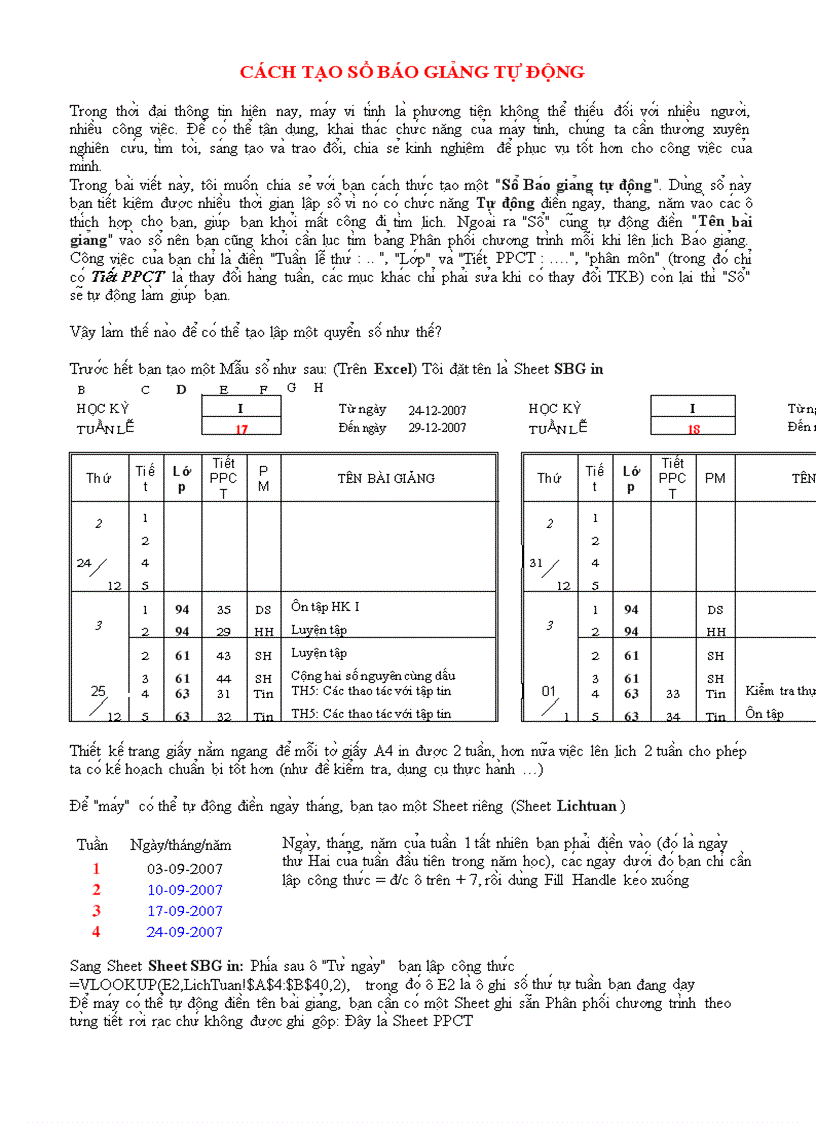 image for page Hướng dẫn tạo lịch báo giảng tự động