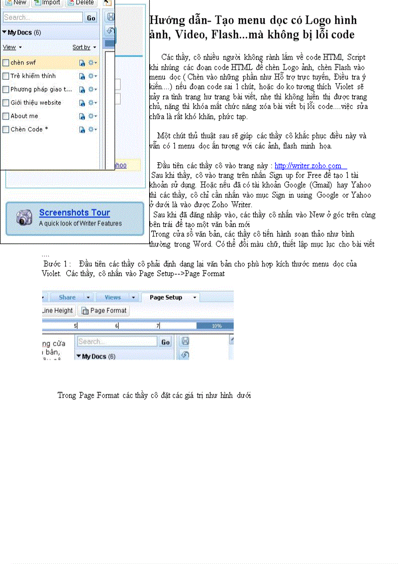 image for page Hướng dẫn Tạo menu dọc có Logo hình ảnh Video Flash mà không bị lỗi code