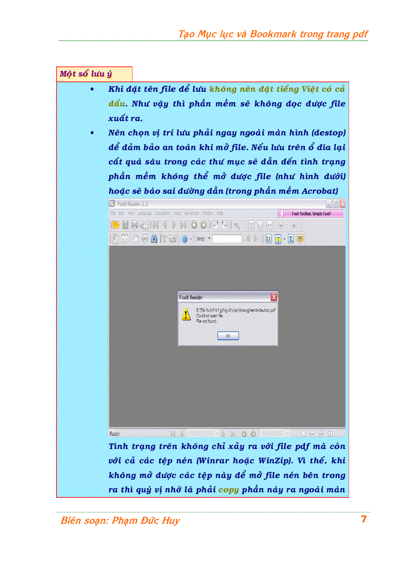 image for page Hướng dẫn tạo mục lục và bookmark cho tệp pdf