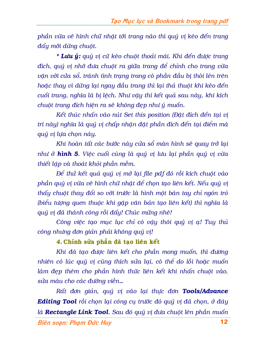 image for page Hướng dẫn tạo mục lục và bookmark cho tệp pdf
