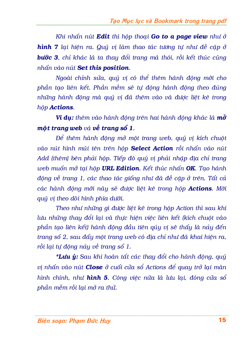 image for page Hướng dẫn tạo mục lục và bookmark cho tệp pdf