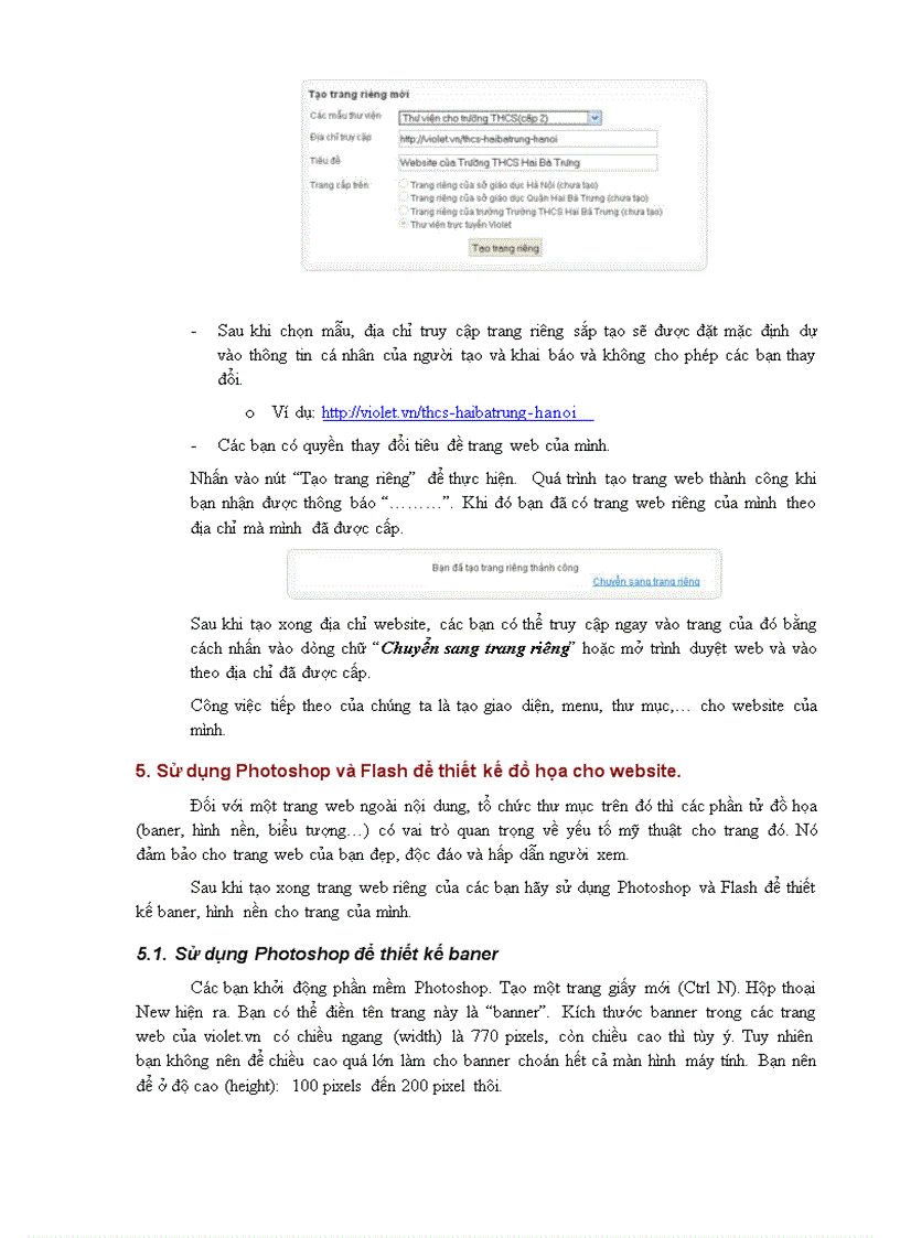 image for page Hướng dẫn tạo website rieng