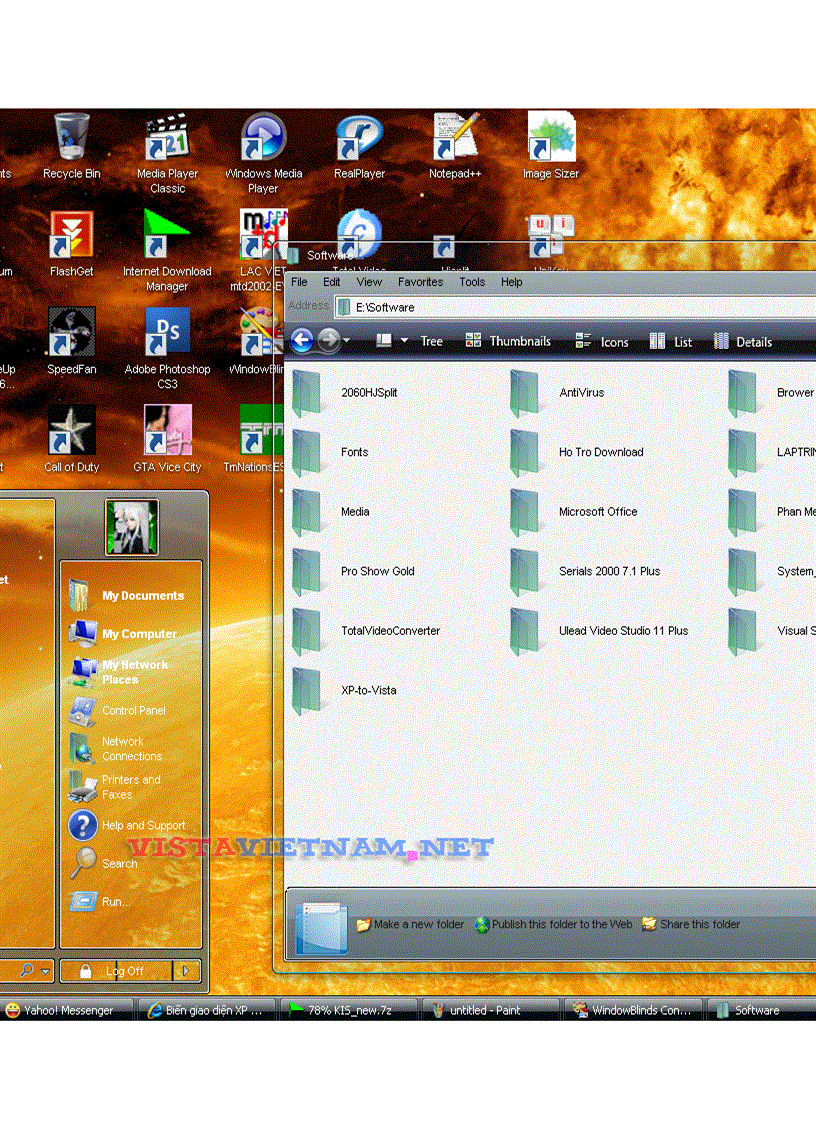 Hướng dẫn thay đổi giao diện XP thành Vista