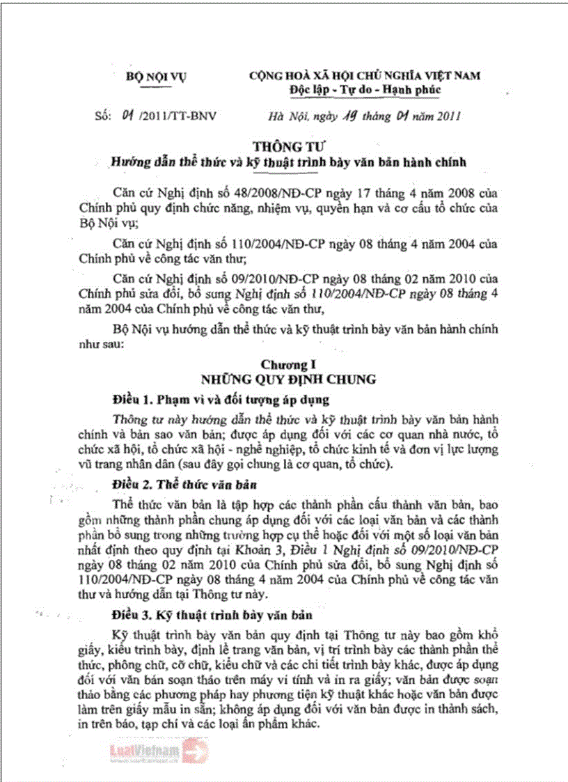 image for page Huong dan the thuc van ban hanh chinh