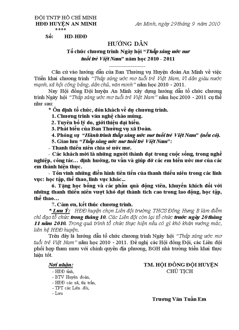 image for page Hướng dẫn thức hiện chương trính thắp sáng ước mơ