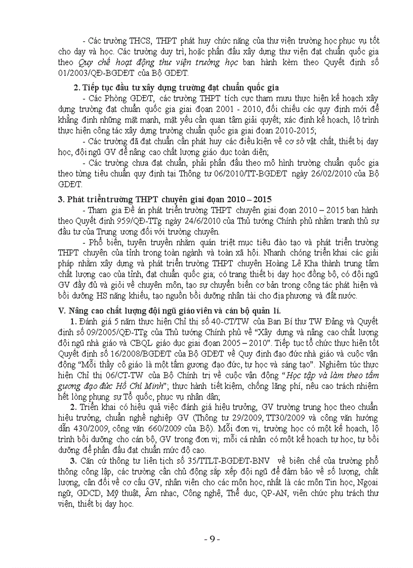 image for page Hướng dẫn thực hiện nhiệm vụ năm học 2010 2011 của Sở GD Tây Ninh