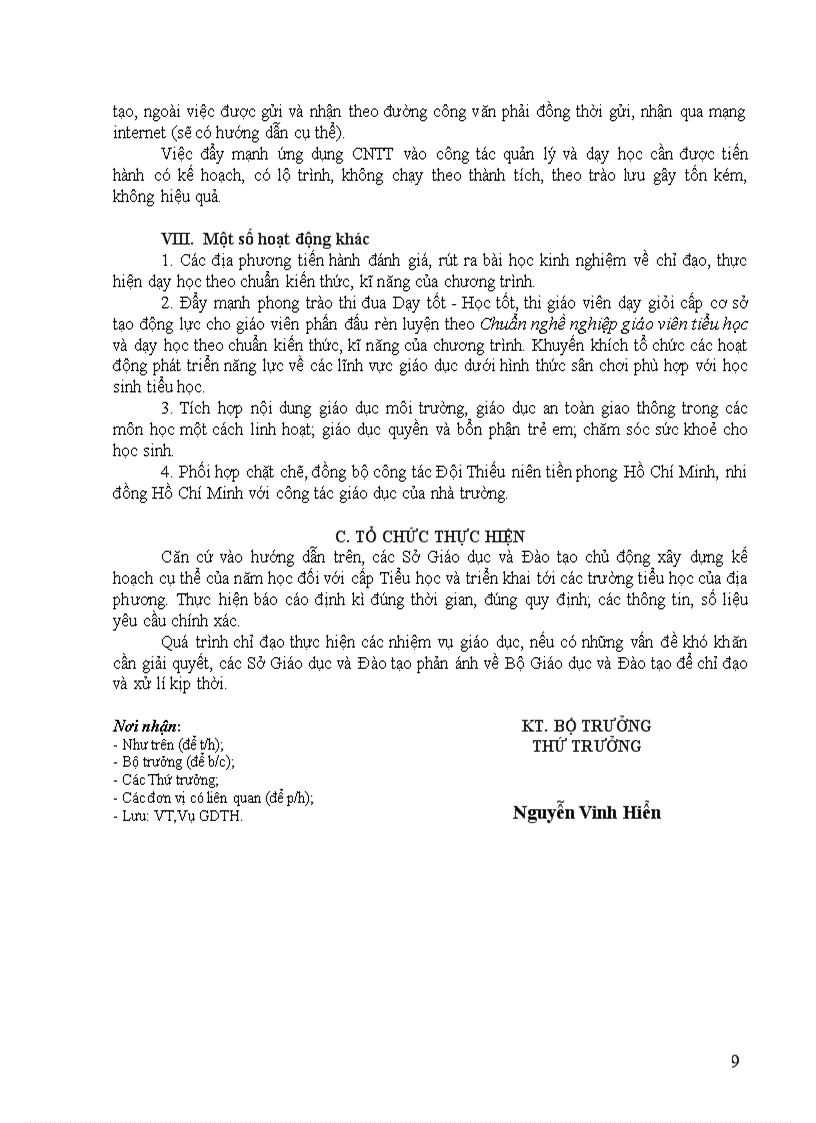 image for page Hướng dẫn thực hiện NVNH 2008 2009 bậc Tiểu học