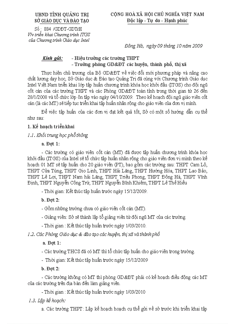 image for page Hướng dẫn triển khai tập huấn Intel