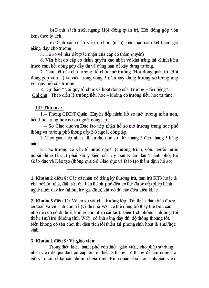 image for page Hướng dẫn về hồ sơ thành lập trường