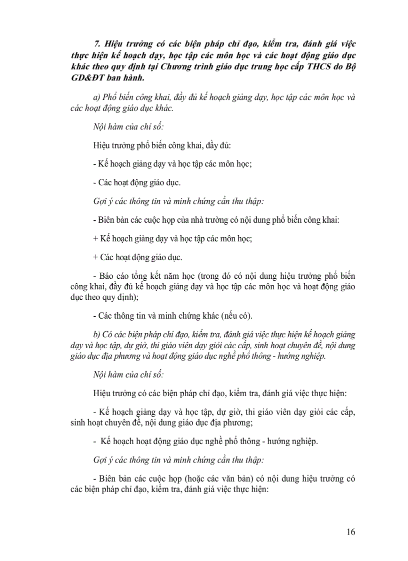 image for page Hướng dẫn xác định nội hàm tìm thông tin và minh chứng để đánh giá chất lượng giáo dục trường THCS