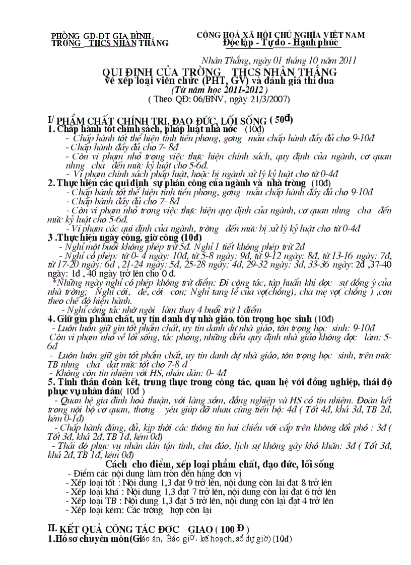 image for page Hướng dẫn xép loại cong chức thi đua năm học 2011 2012