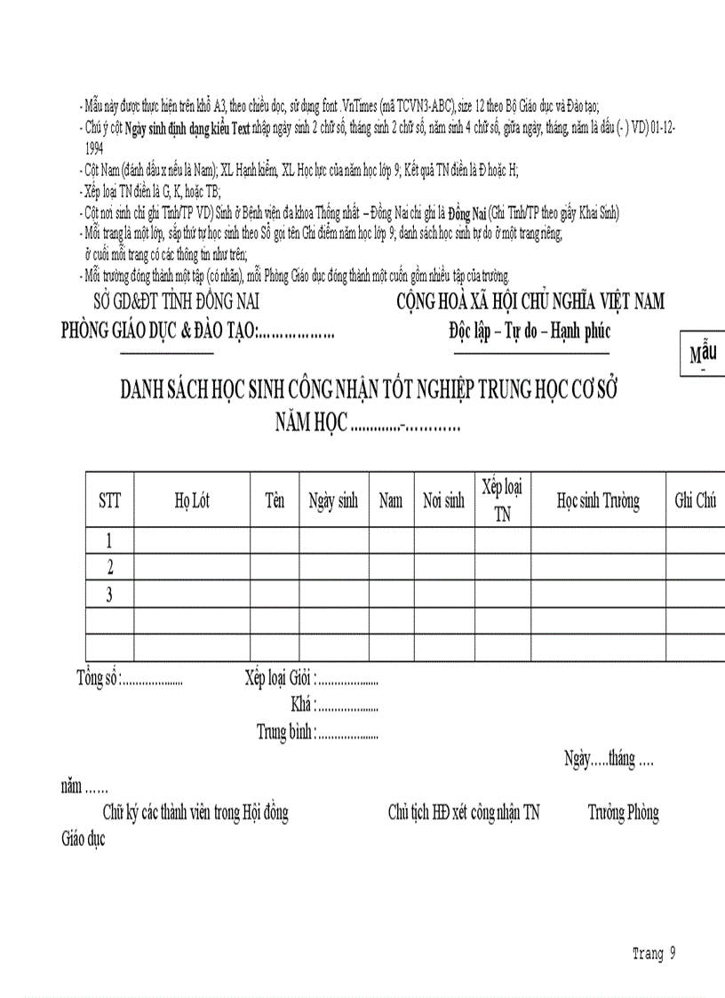 image for page Hướng dẫn xét tốt nghiệp THCS năm 2010