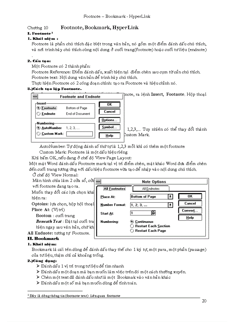 image for page Hyperlink footnote bookmark