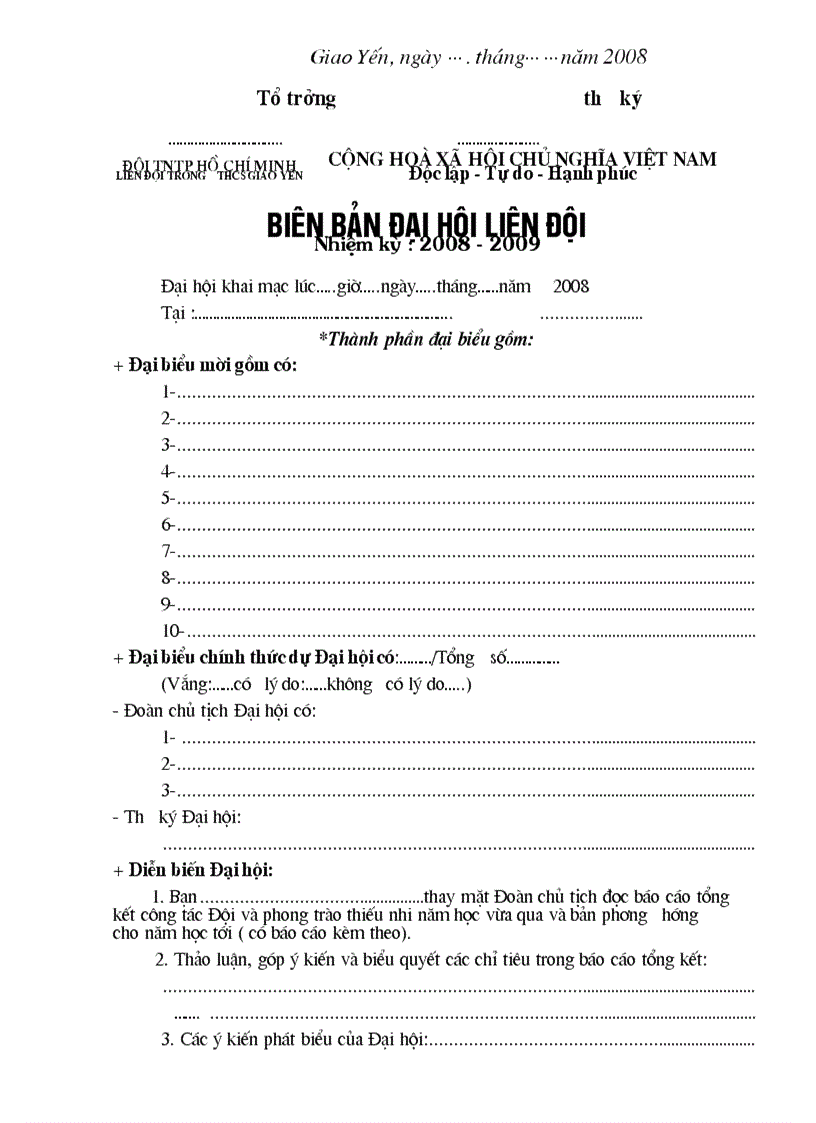 image for page Hướng dẫn đại hội liên đội 1