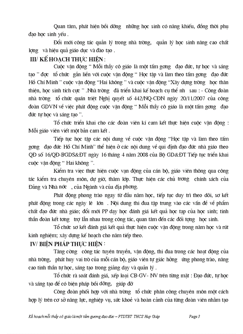 image for page Ke hoạch công tác chủ nhiệm lớp