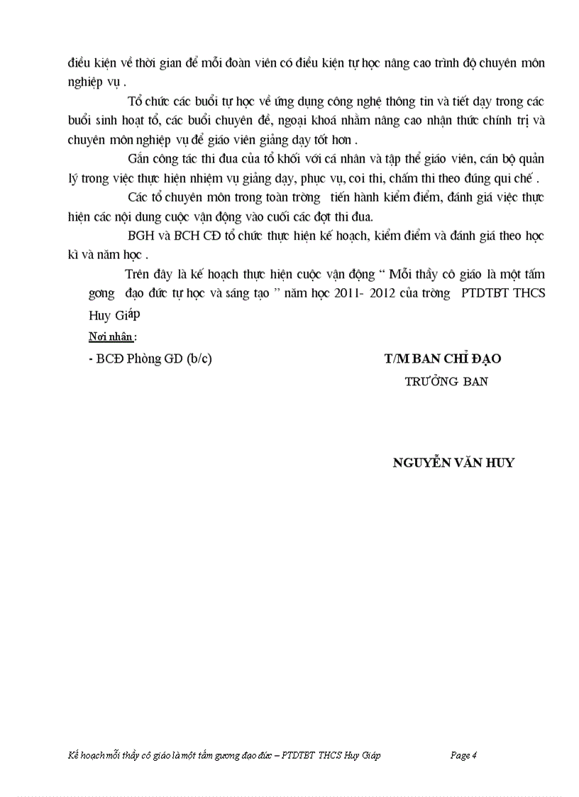 image for page Ke hoạch công tác chủ nhiệm lớp