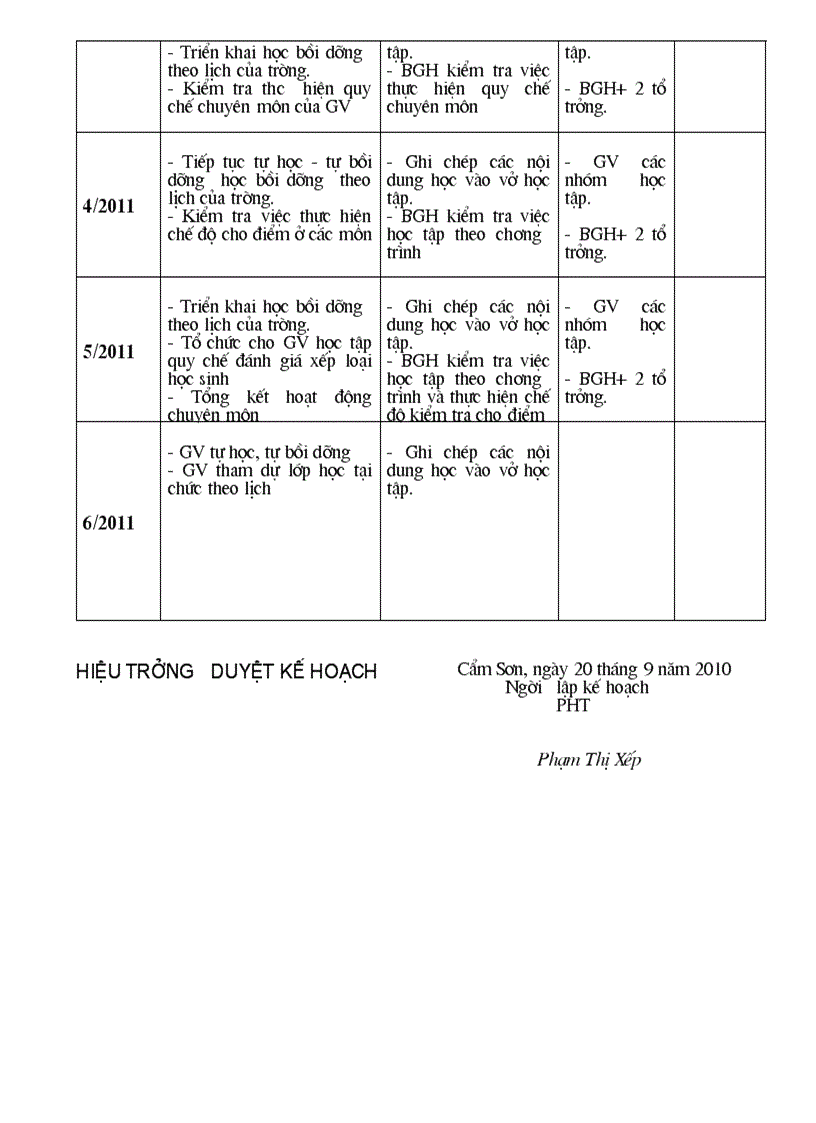 image for page Kế hoạch bdgv năm học 2010 2011