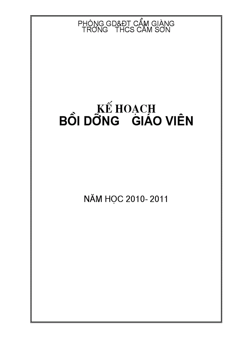 image for page Kế hoạch bdgv năm học 2010 2011
