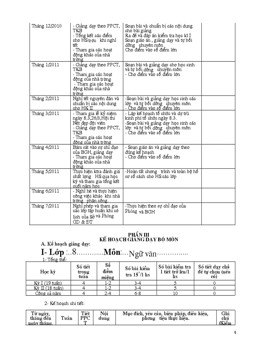 Kế hoạch bộ môn chuẩn 2010 2011