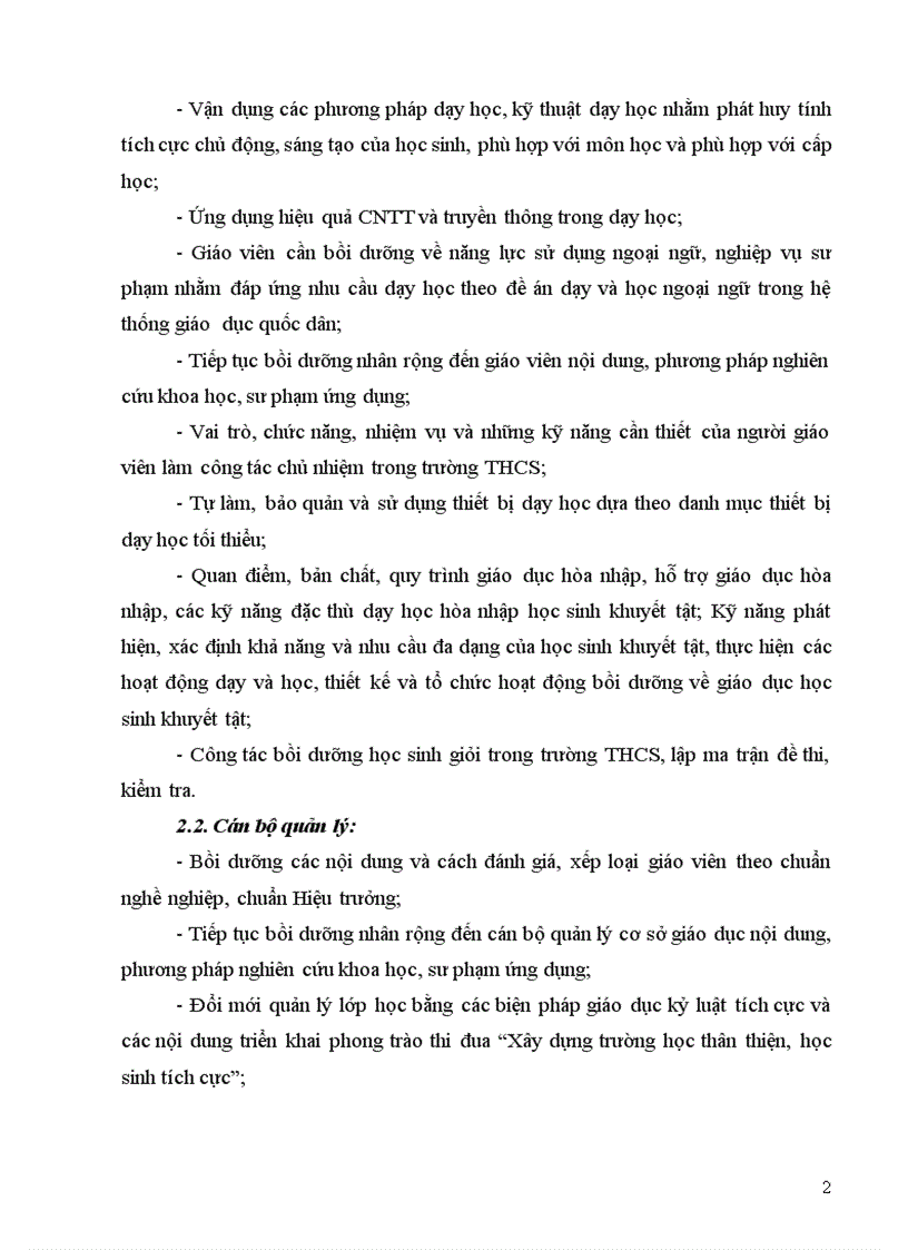 image for page Kế hoạch bồi dưỡng chuyên môn hè 2011