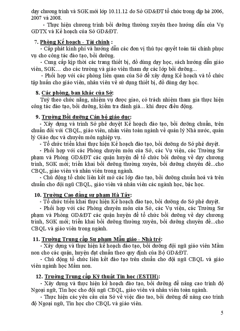 image for page Kế hoạch bồi dưỡng Hè 2009 và năm học 2009 2010