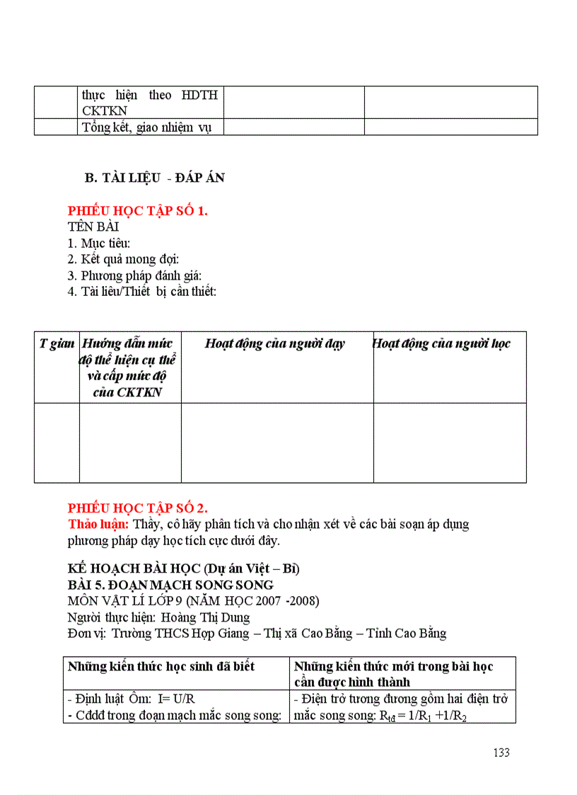 image for page Kế hoạch bồi dưỡng tích hợp sử dụng năng lượng tiết kiệm và hiệu quả