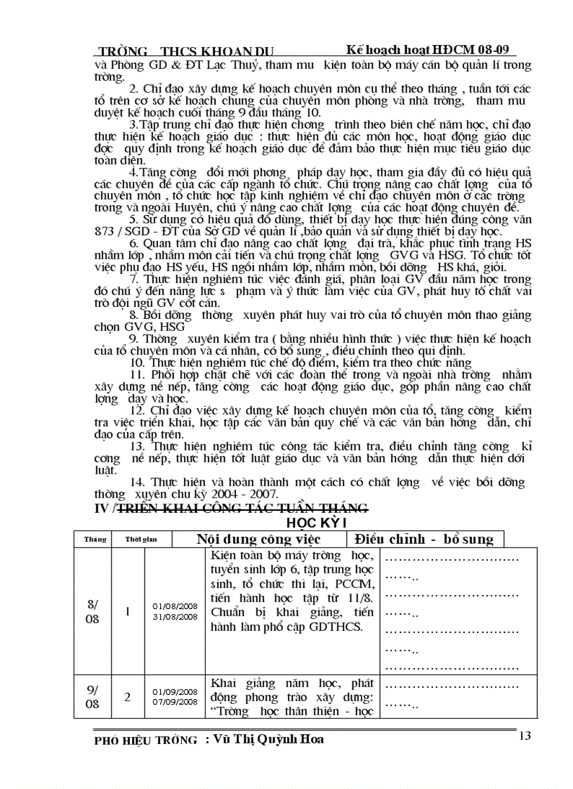 image for page Kế hoạch chỉ đạo hoạt động chuyên môn