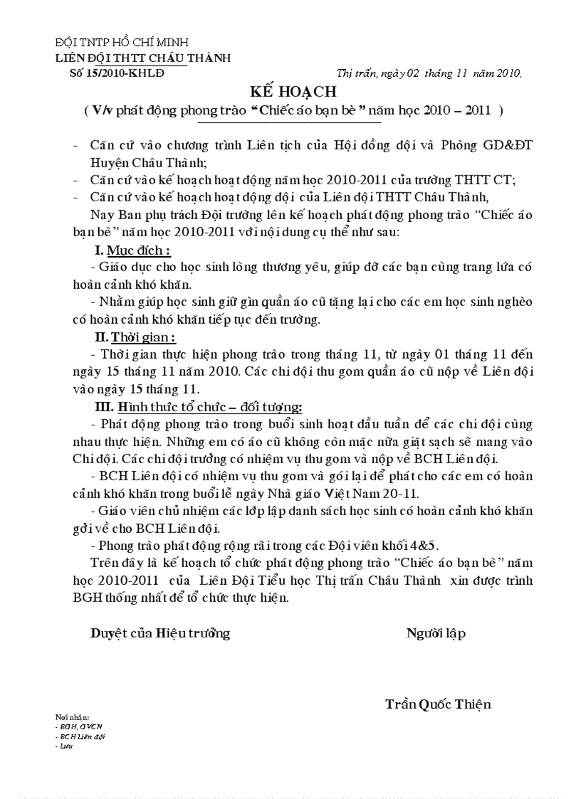 image for page Kế hoạch chiếc áo bạn bè