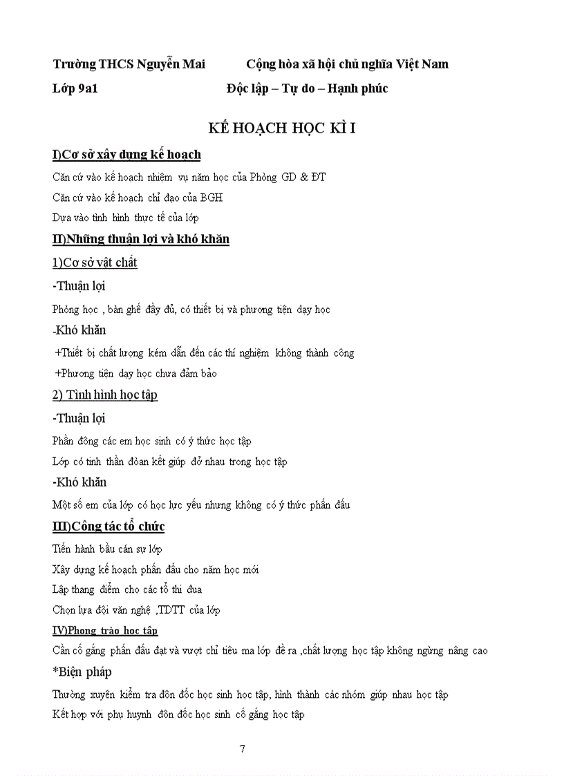 image for page Kế hoạch chủ nhiệm mới nhất theo tập huấn