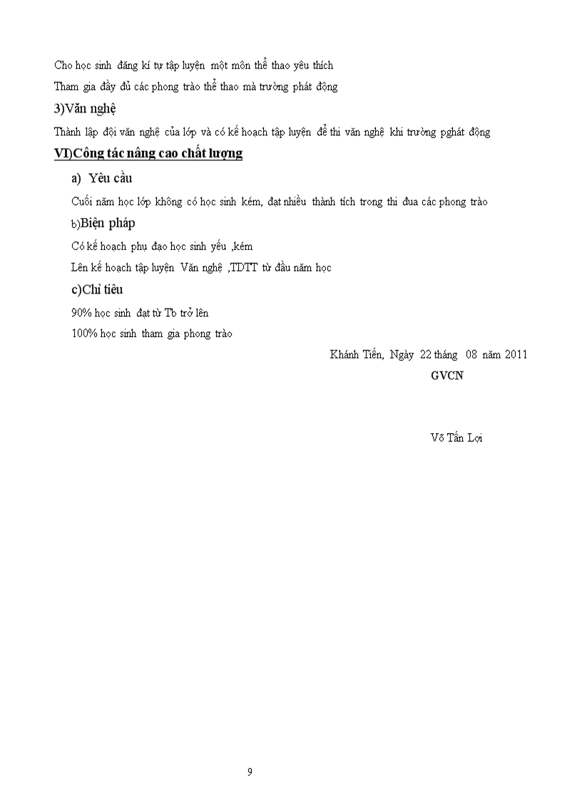 image for page Kế hoạch chủ nhiệm mới nhất theo tập huấn