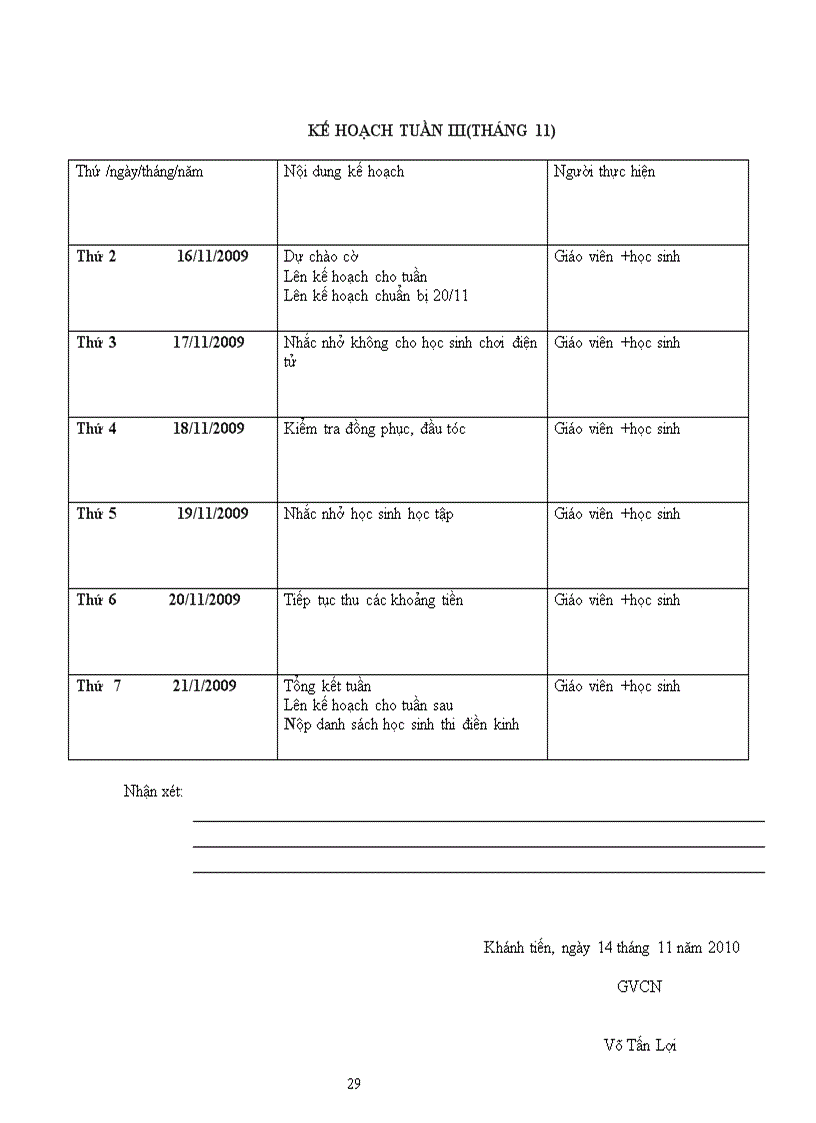 image for page Kế hoạch chủ nhiệm mới nhất theo tập huấn