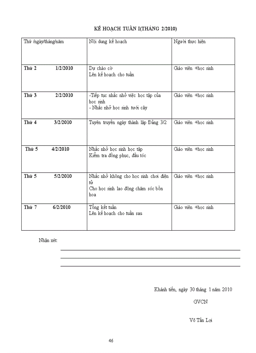 image for page Kế hoạch chủ nhiệm mới nhất theo tập huấn