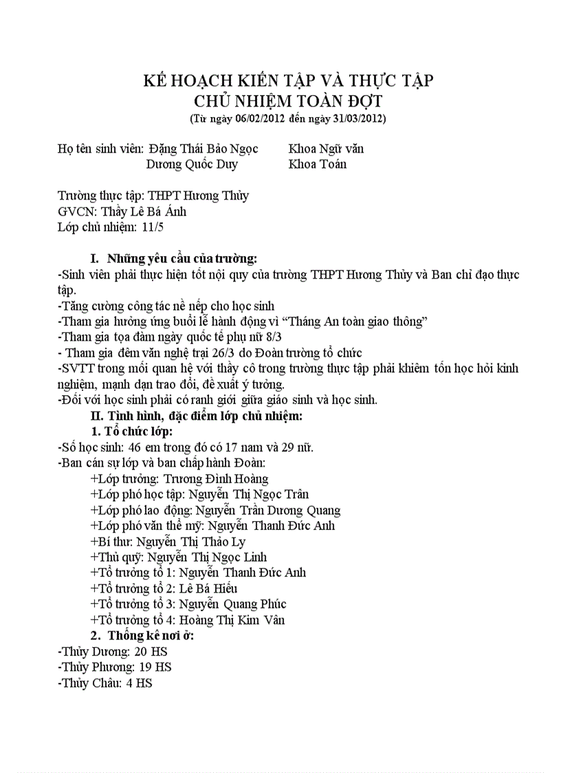 image for page Kế hoạch chủ nhiệm toàn đợt