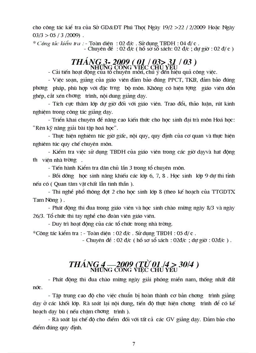 image for page Kế hoạch chuyên môn tháng