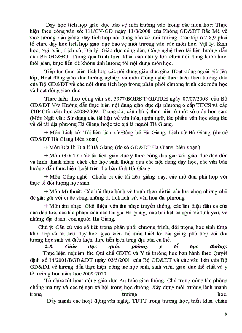 image for page Kế hoạch chuyên môn THCS PGD bắc mê