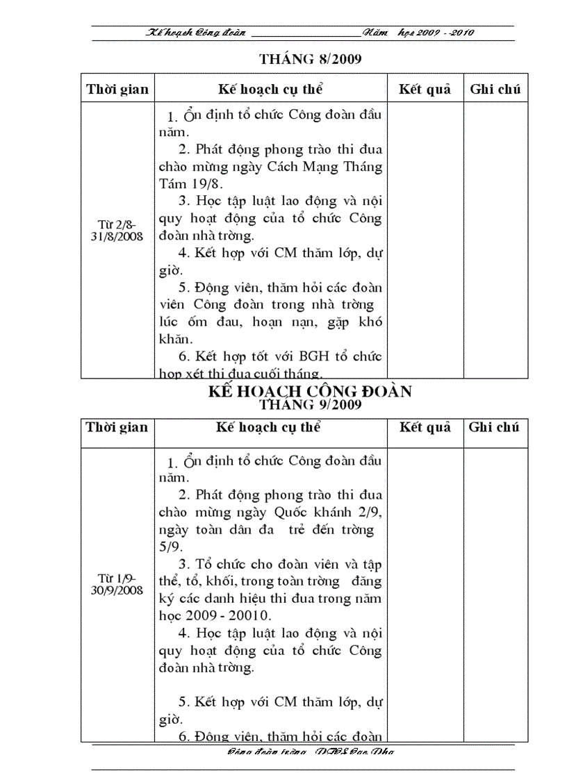 image for page Kế hoach công đoàn 2009 2010 đầy đủ