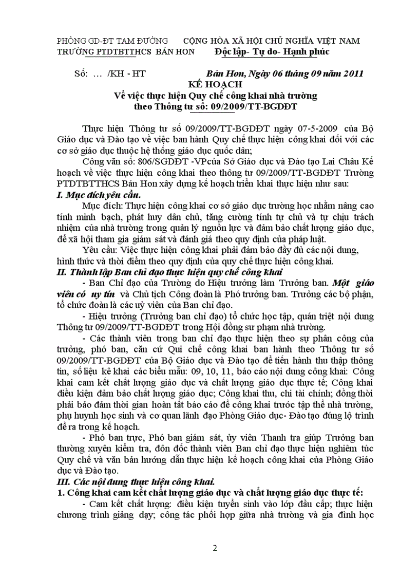 image for page Kế hoach công khai theo tt 09