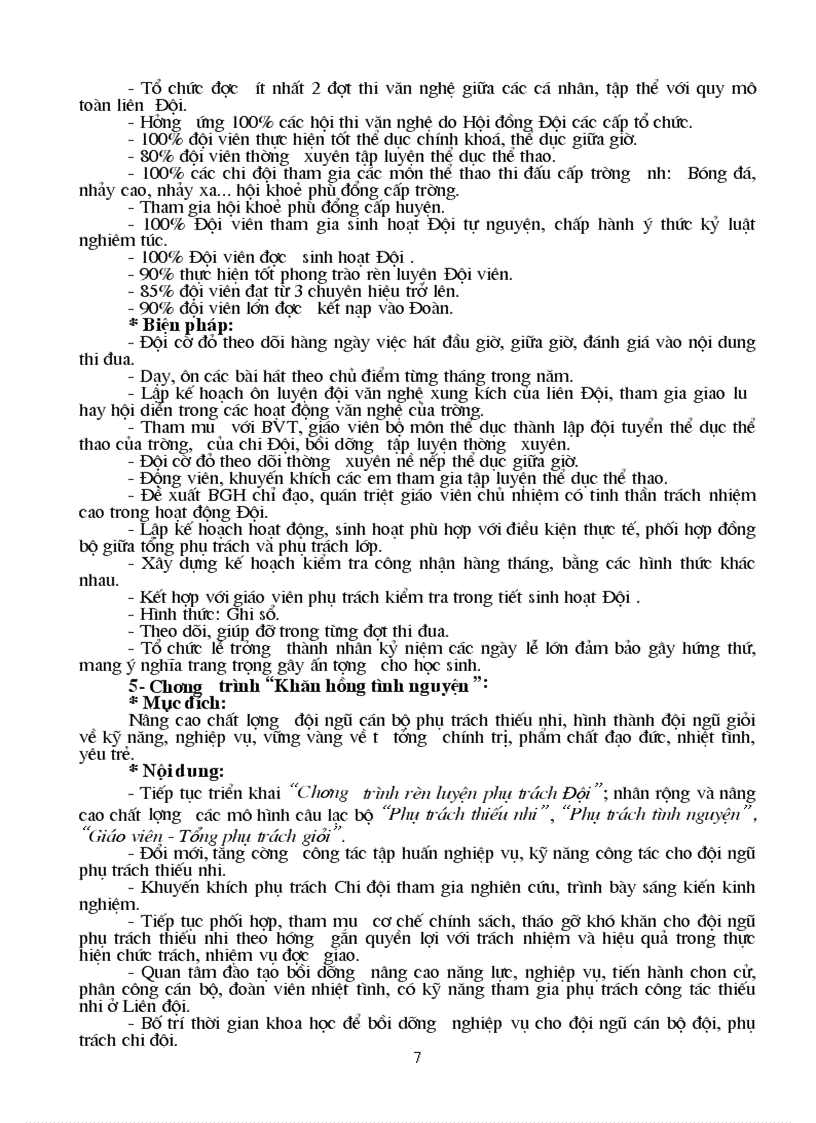 image for page Kế hoạch công tác đội năm học 2009 2010