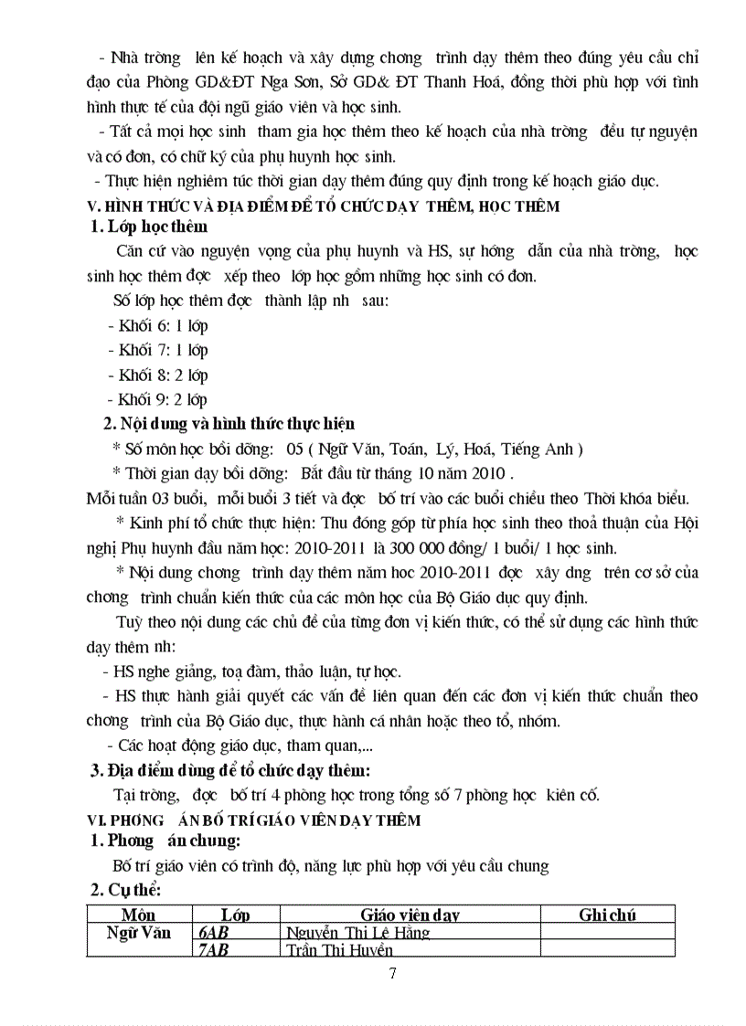 image for page Kế hoạch dạy thêm học thêm