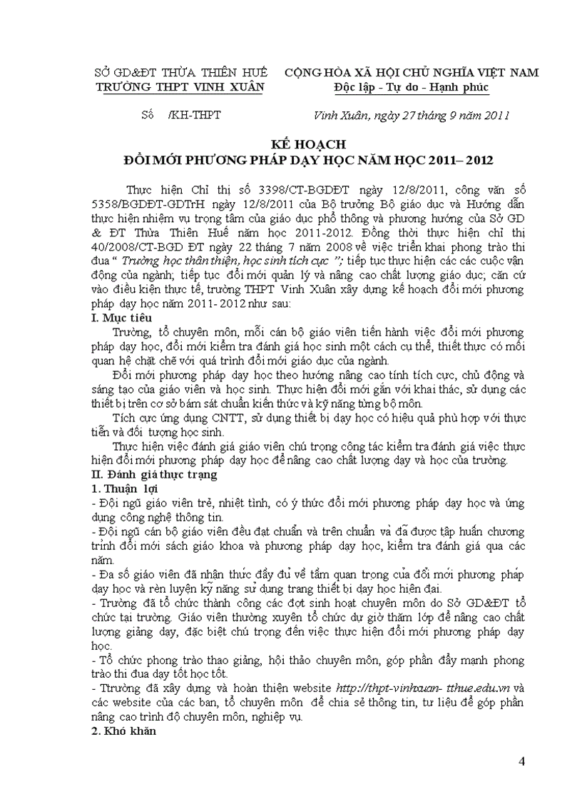 image for page Kế hoạch đổi mới PP dạy học năm học 2011 2012