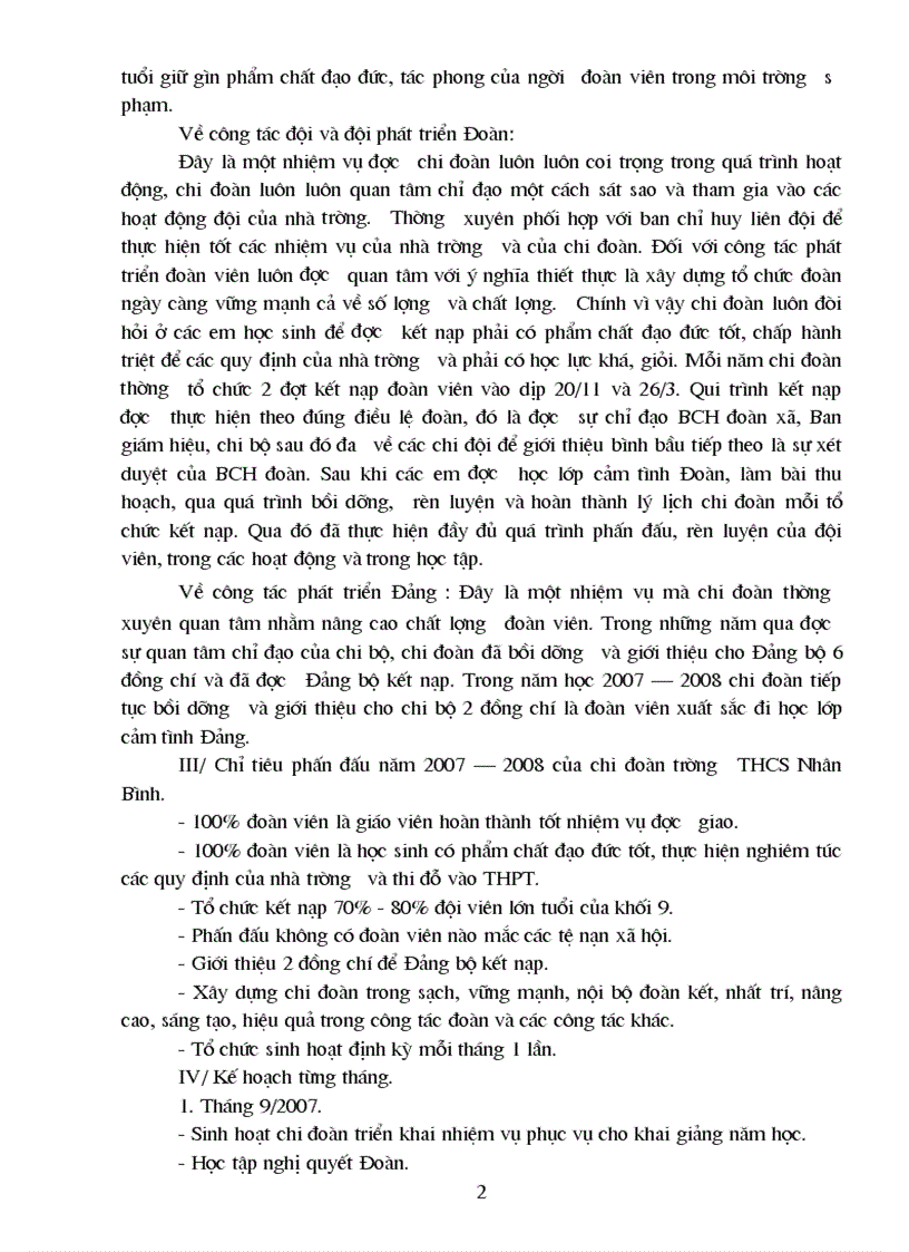 image for page Ke hoach hoat dong chi Doan