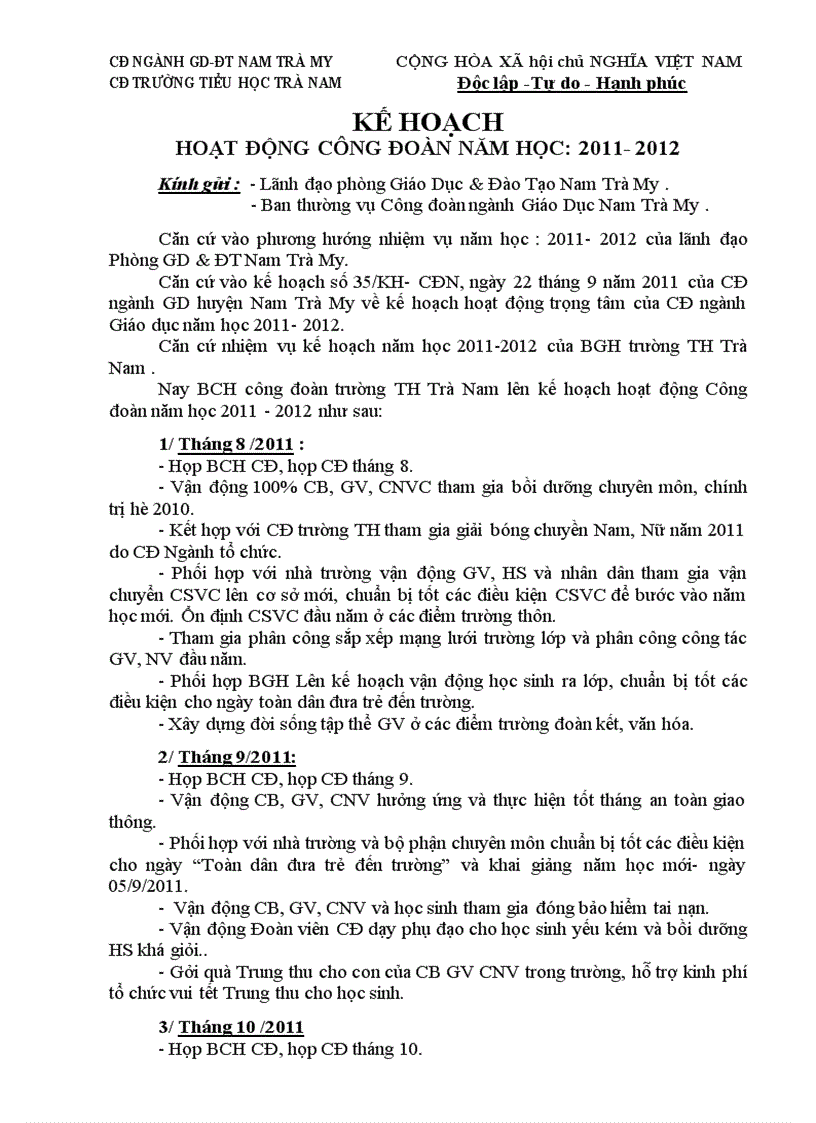 image for page Ke hoach hoat dong cong doan 2011