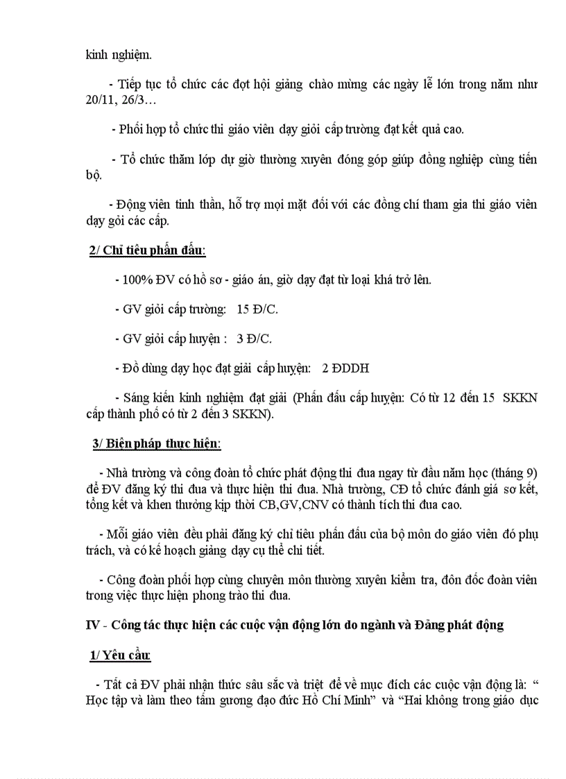 image for page Kế hoạch hoạt động công đoàn năm học 2010 2011