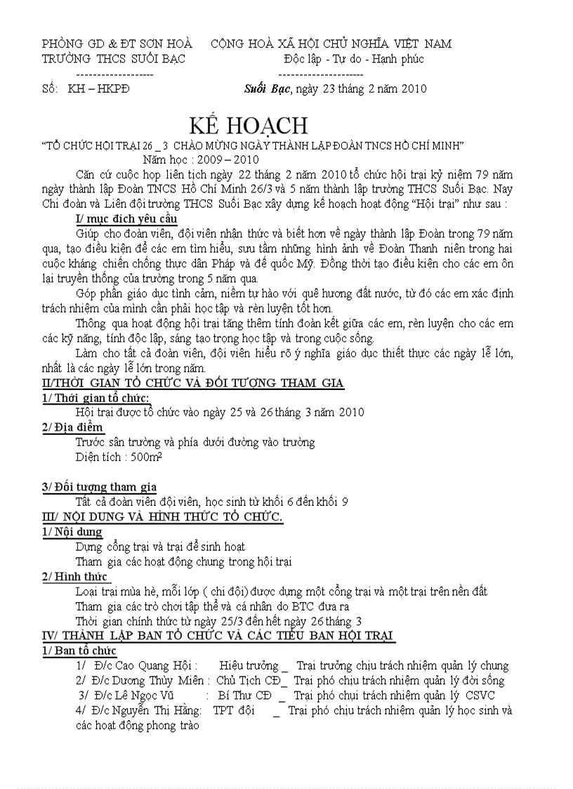 image for page Kế hoạch hội trại 26 thang 3