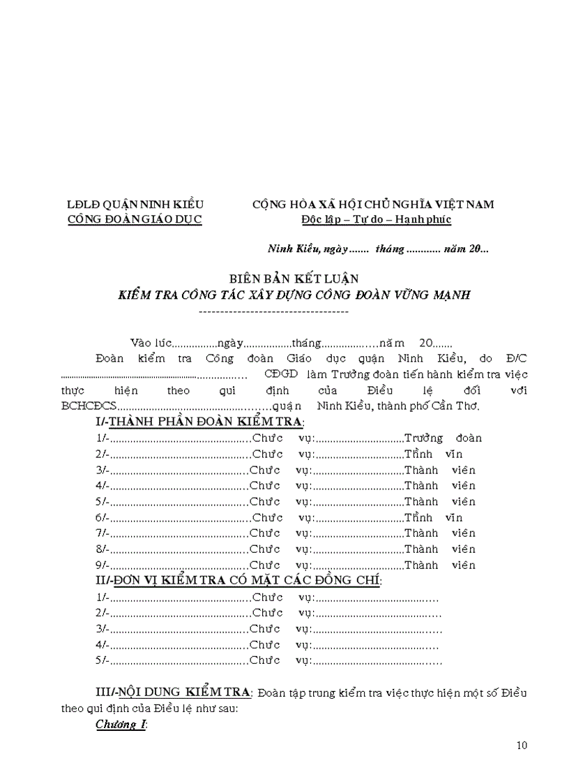 image for page Kế hoạch kiểm tra CĐCS năm học 2011 2012