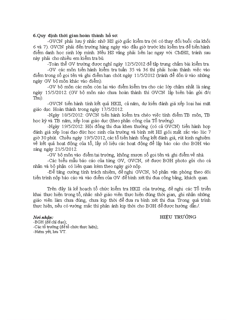 image for page Kế hoạch kiểm tra HKII năm học 2011 2012