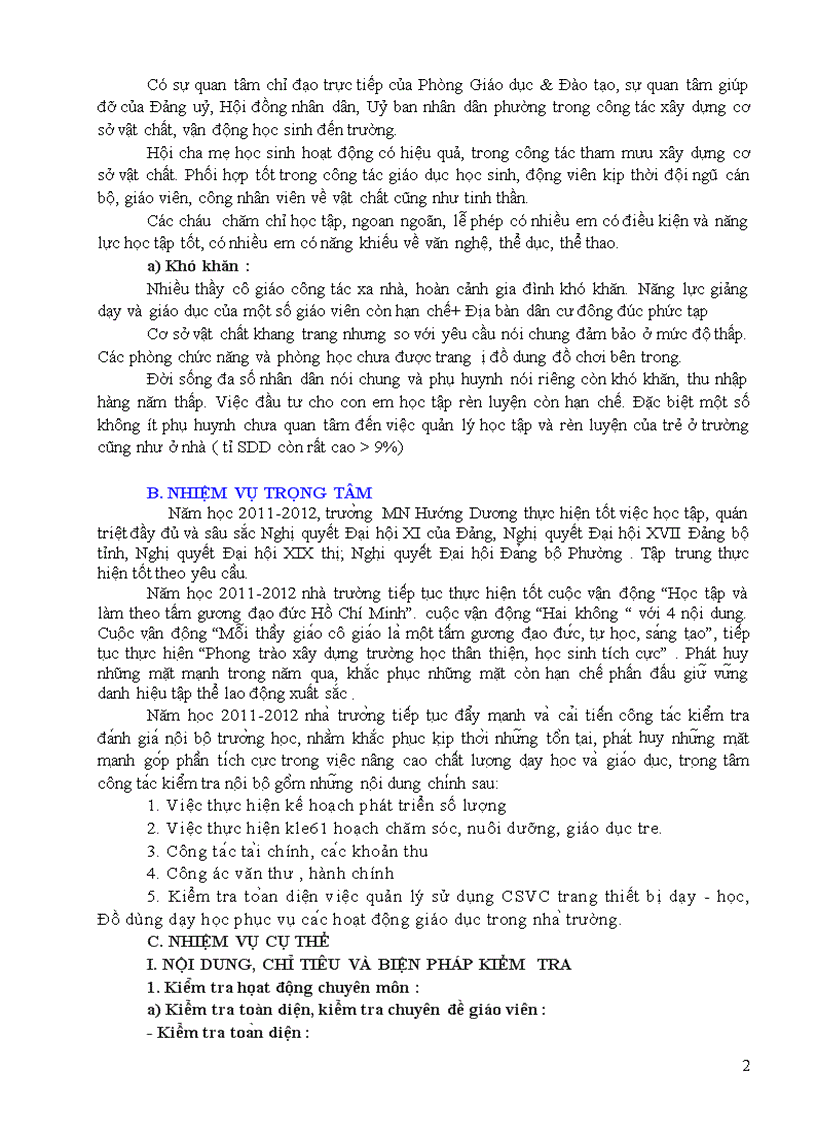 image for page Kế hoạch kiểm tra nội bộ năm học 2011 2012