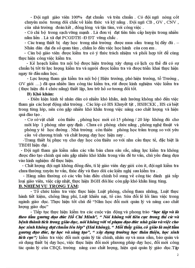 image for page Kế hoạch kiểm tra nội bộ trường học mới