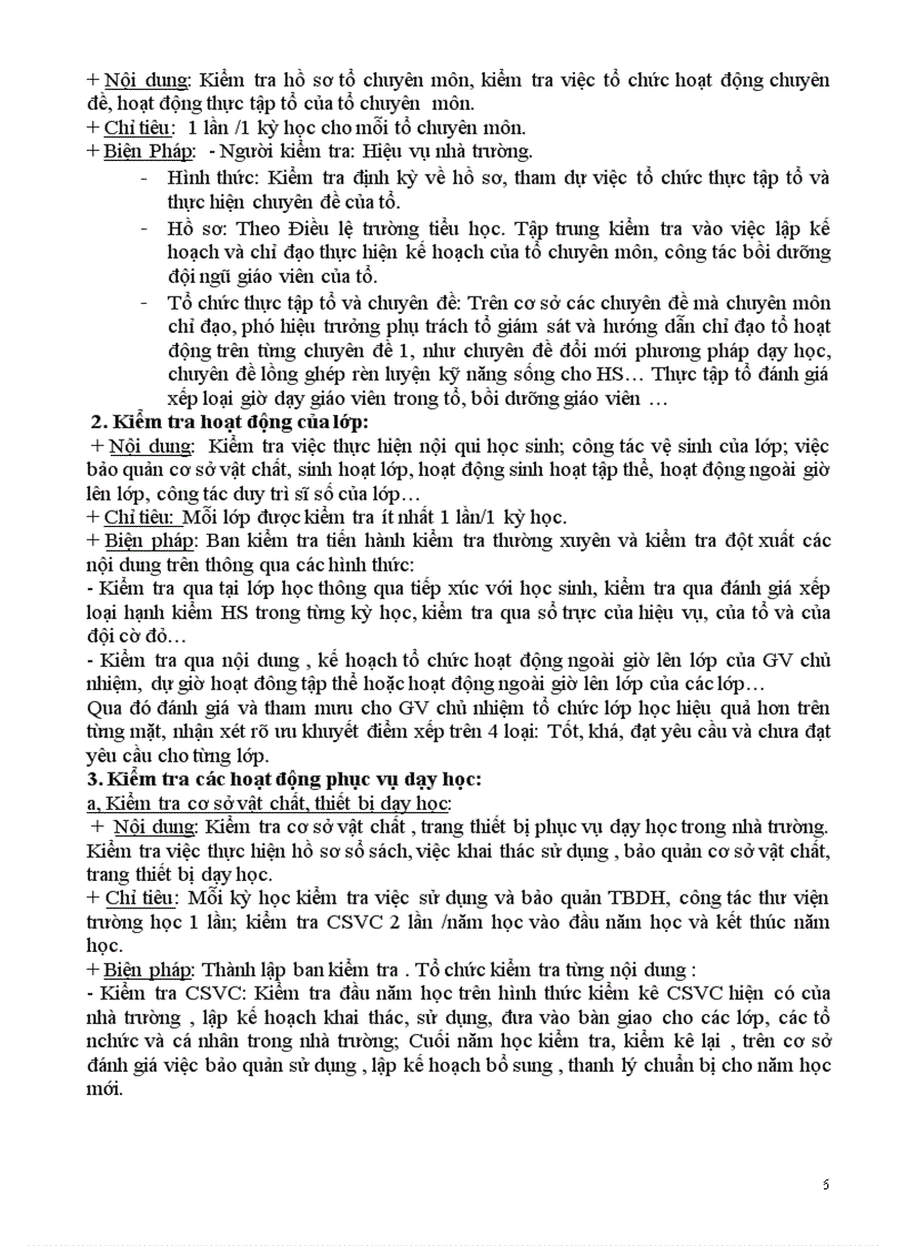 image for page Kế hoạch kiểm tra nội bộ trường học mới